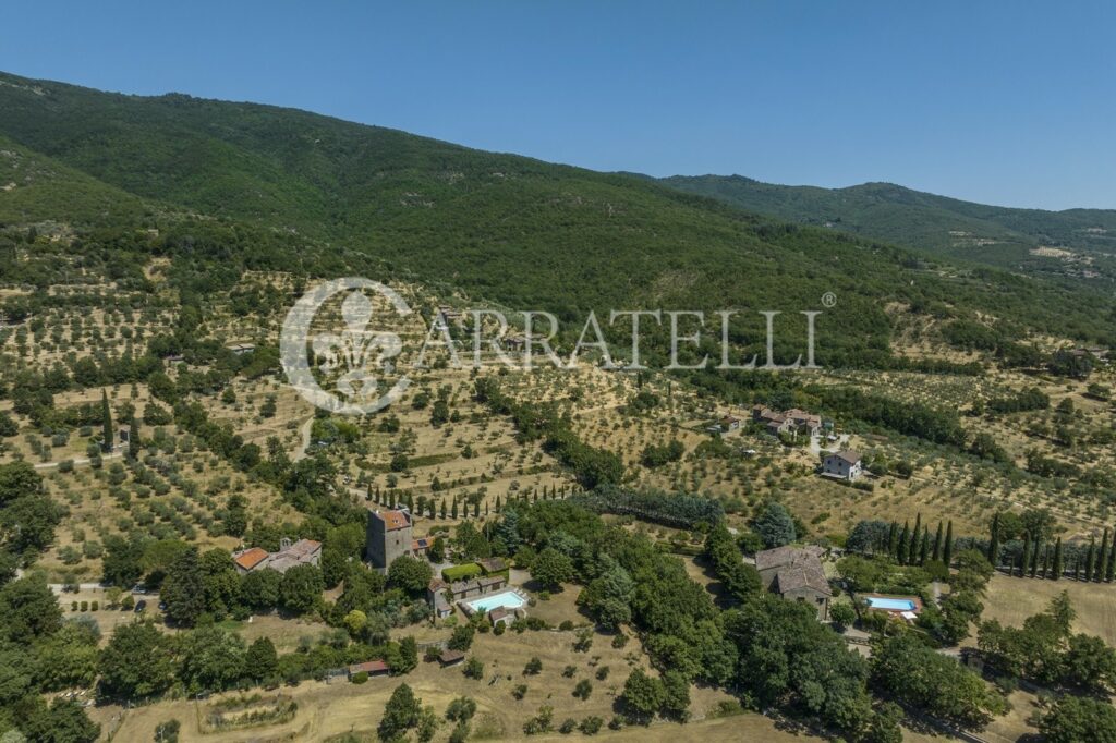 Farmhouse with tower and pool in Cortona